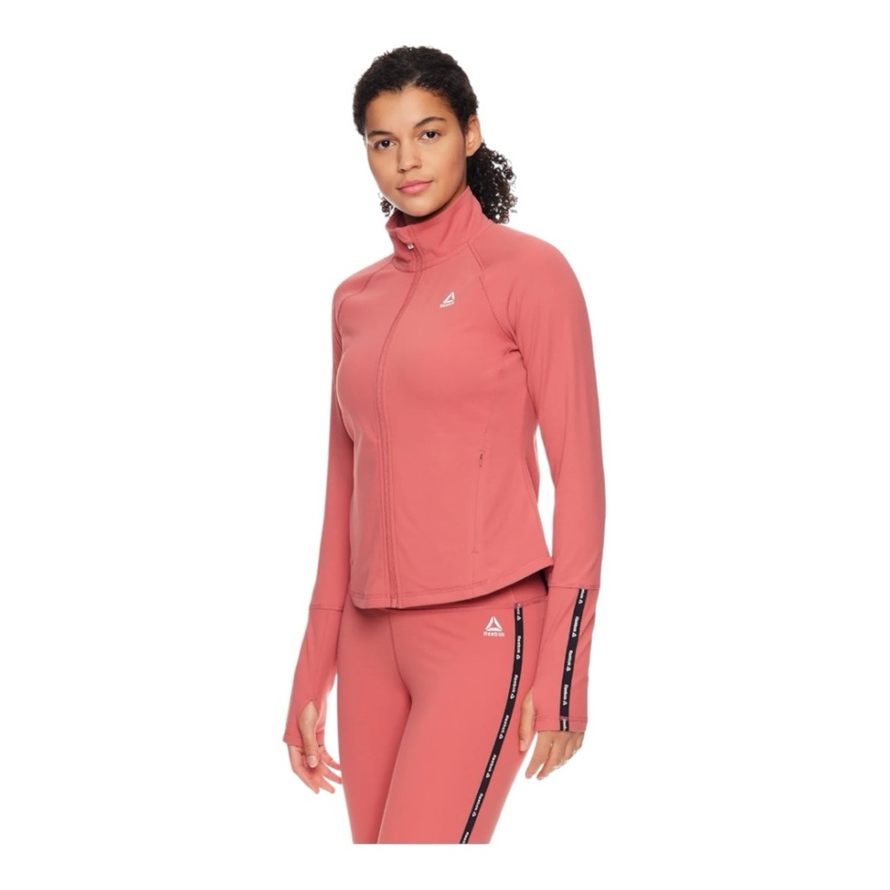 Reebok Women's Elevated Performance Jacket with Zipper Pocket Medium Dusty Cedar - Picture 1 of 7
